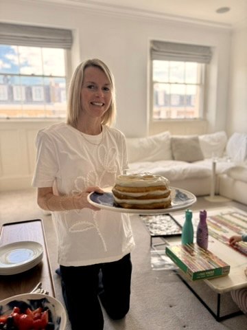 Cake in hand